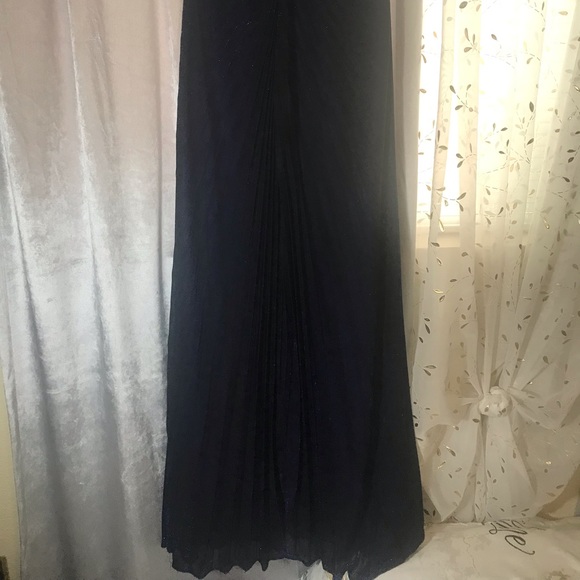 Deep Blue Shiny Prom Dress - Picture 2 of 7